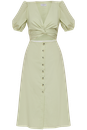 Платье-миди с обьемными рукавами , цвет: фисташковый Allweneed
Миди платье напоминает комплект из топа и юбки, надетых по отдельности. Топ оформлен объемными рукавами со сборками, а юбка повторяет А-силуэт и создает женственный образ. Декоративная драпировка по центру и вырез оголяют пресс и придают соблазнительное настроение образу.
На модели размер M