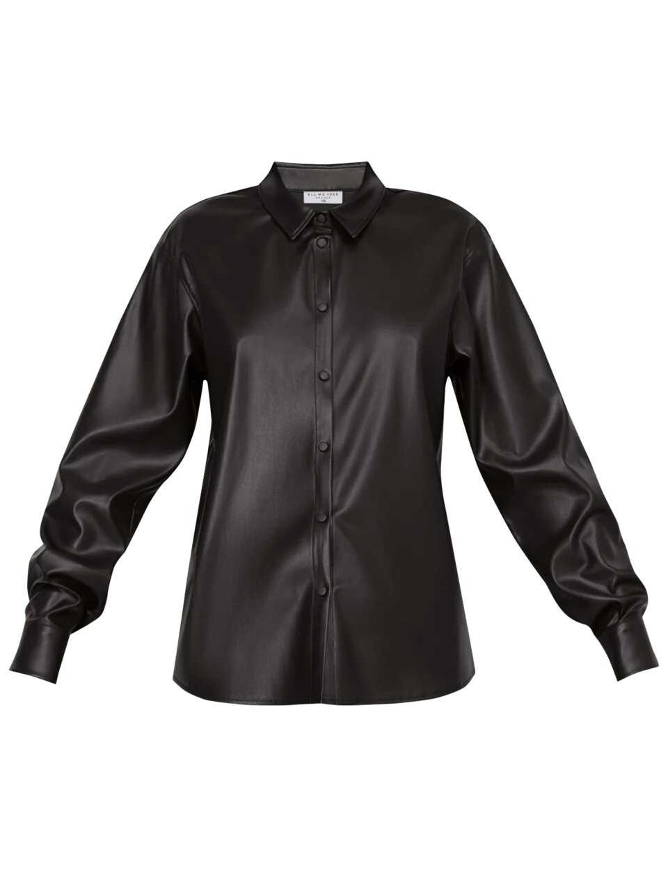 Рубашка из экокожи , цвет: Черный Allweneed
Рубашка классического кроя выполнена из мягкой экокожи.Модель оформлена отложным воротником, скрытой планкой-застежкой и объемными рукавами с широкими манжетами.
На модели размер XS