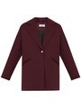 Однобортный жакет oversize, цвет: бордовый Allweneed
Однобортный жакет oversize из костюмной ткани оформлен широкими лацканами и прорезными карманами с листочками в тон. Приспущенный плечевой шов добавляет oversize крою дополнительный объем.
На модели размер S