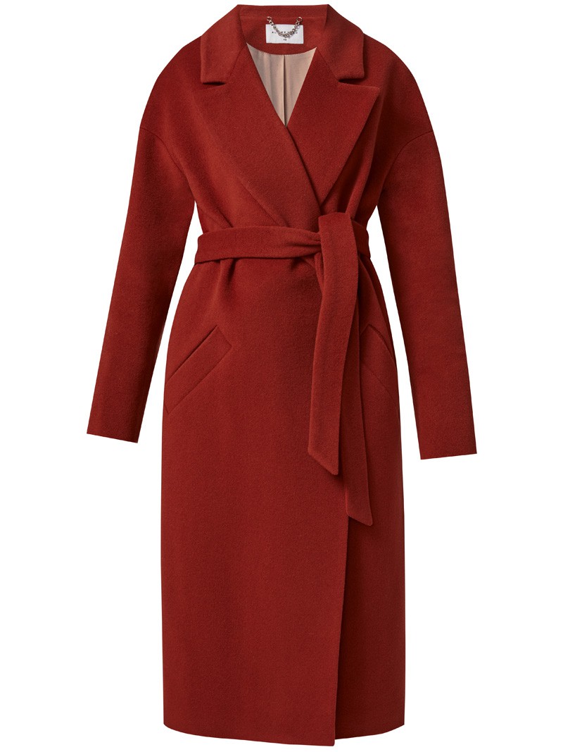 Пальто-халат Harvey со спущенным рукавом, цвет: хурма Allweneed Пальто-халат из плотной шерсти. Модель прямого силуэтас английским воротником.Пальто дополнено двумя вместительными карманами,без застежки, с поясом из основного материала.
На модели размер XS