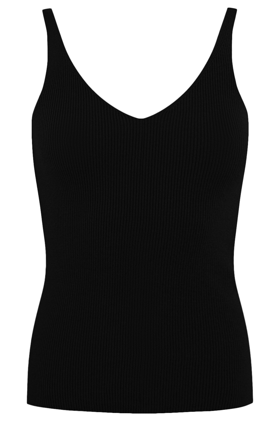 


Топ сV-образнымвырезом, и бретелями из вязаного ребристого трикотажа. Облегающий крой подчеркивает фигуру.

На модели размер XS