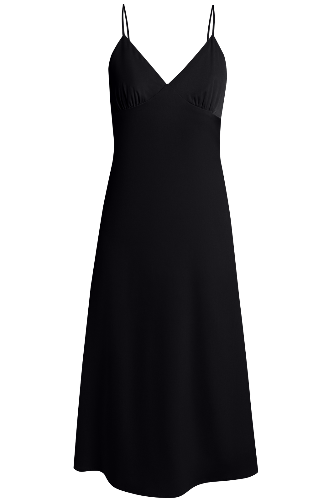 


Платье в бельевом стиле из нежного вискозного атласа. Модель с треугольным лифом и мягкими сборками под грудью акцентирована тонкими перекрестными бретельками, подчеркивающими область плеч, ключиц и спины.

На модели размер XS