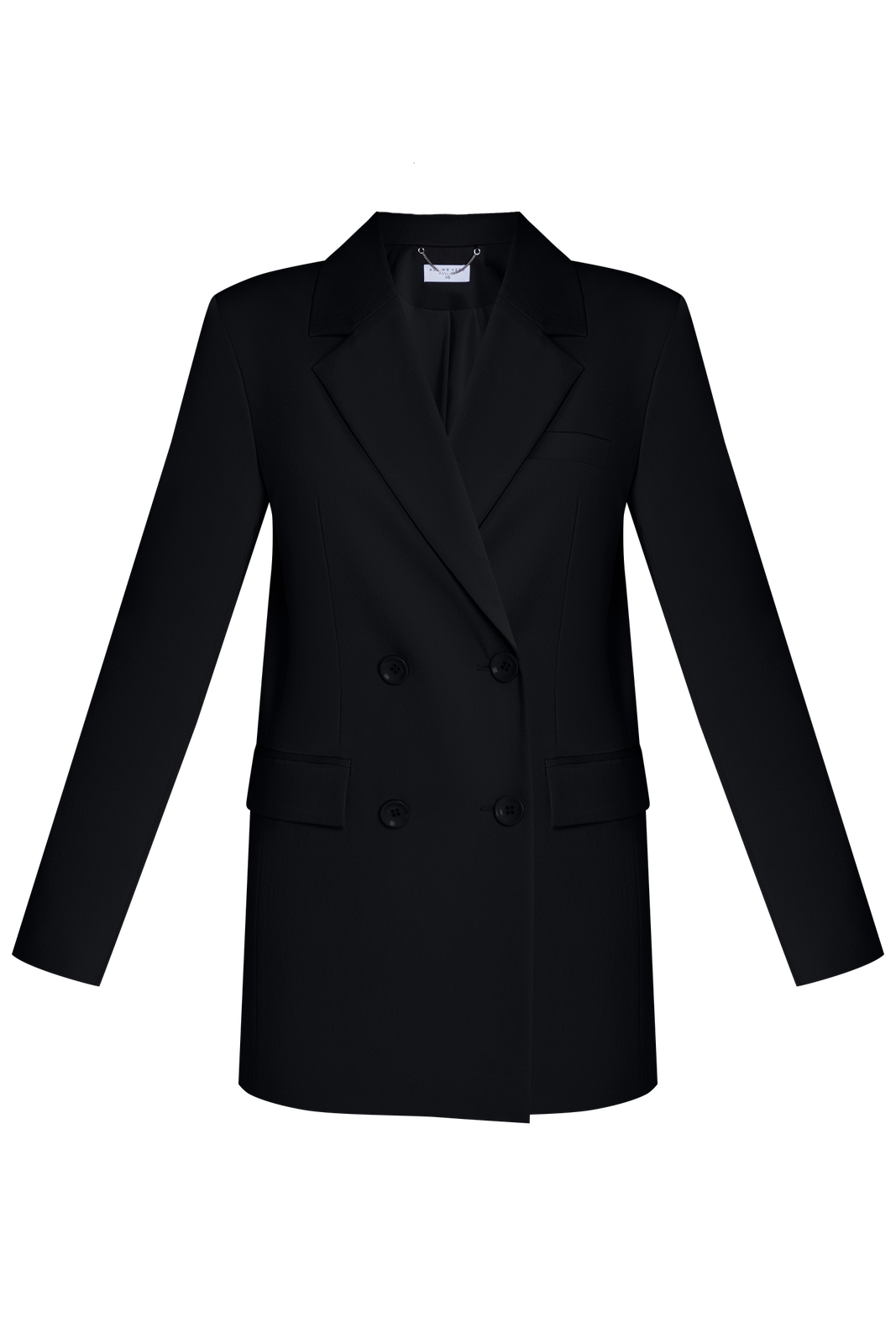 


Двубортный жакет оверсайз кроя с широкой плечевой линией. Элегантная модель с широкими лацканами, карманными клапанами и шлицей сзади. Классика вне времени и долгосрочная инвестиция в гардероб.

На модели размер XS