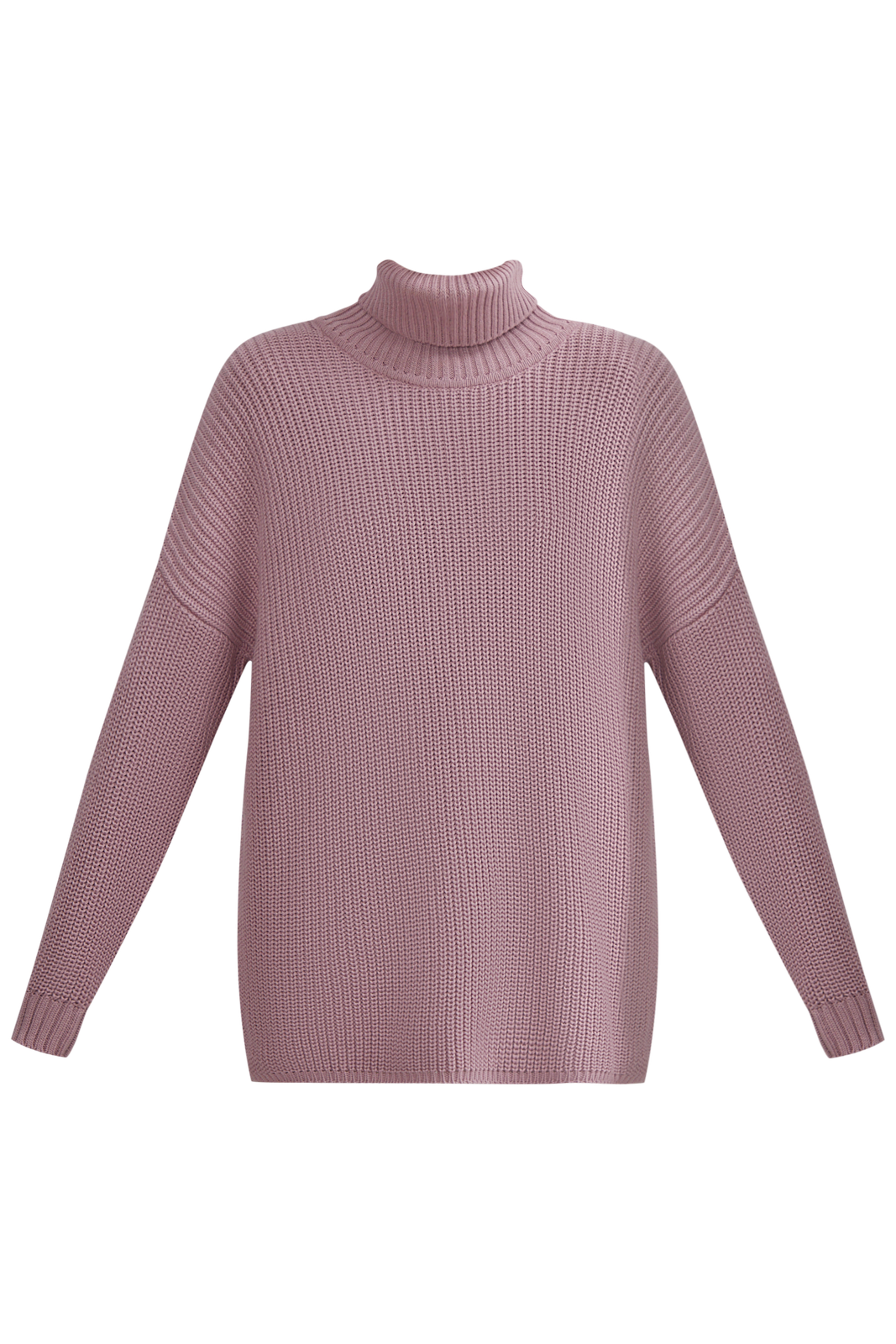 Оверсайз джемпер из хлопкового трикотажа оформлен объемными приспущенными рукавами и высокой горловиной-стойкой. Ребристая отделка в рубчик.

На модели размер ONE SIZE