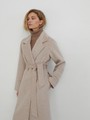 Пальто-халат, цвет: светло-бежевый Allweneed Утонченное пальто-халат А-силуэта. Модель дополнена широким поясом в тон основной ткани.
На модели размер XS