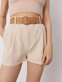 




Укороченные шорты с ремнем из эко-кожив нейтральной природной гамме. Модель высокой посадки подчеркнет талию. В комплект к шортам в коллекции можно подобрать жакет и рубашку из такой же ткани.

На модели размер XS