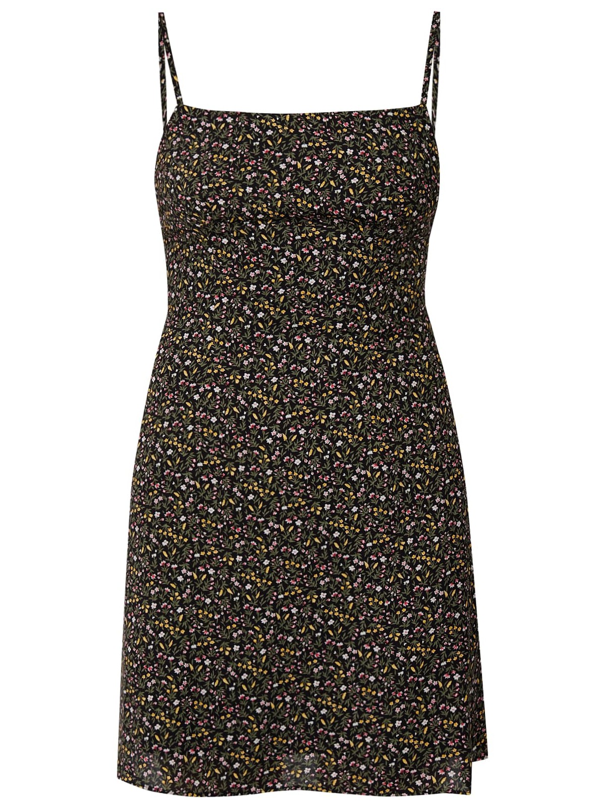 


Мини-платье из вискозы с мелким цветочным принтом на тонких бретельках. Создайте контрастный образ в паре с босоножками, солнечными очками и модной сумкой.

На модели размер XS