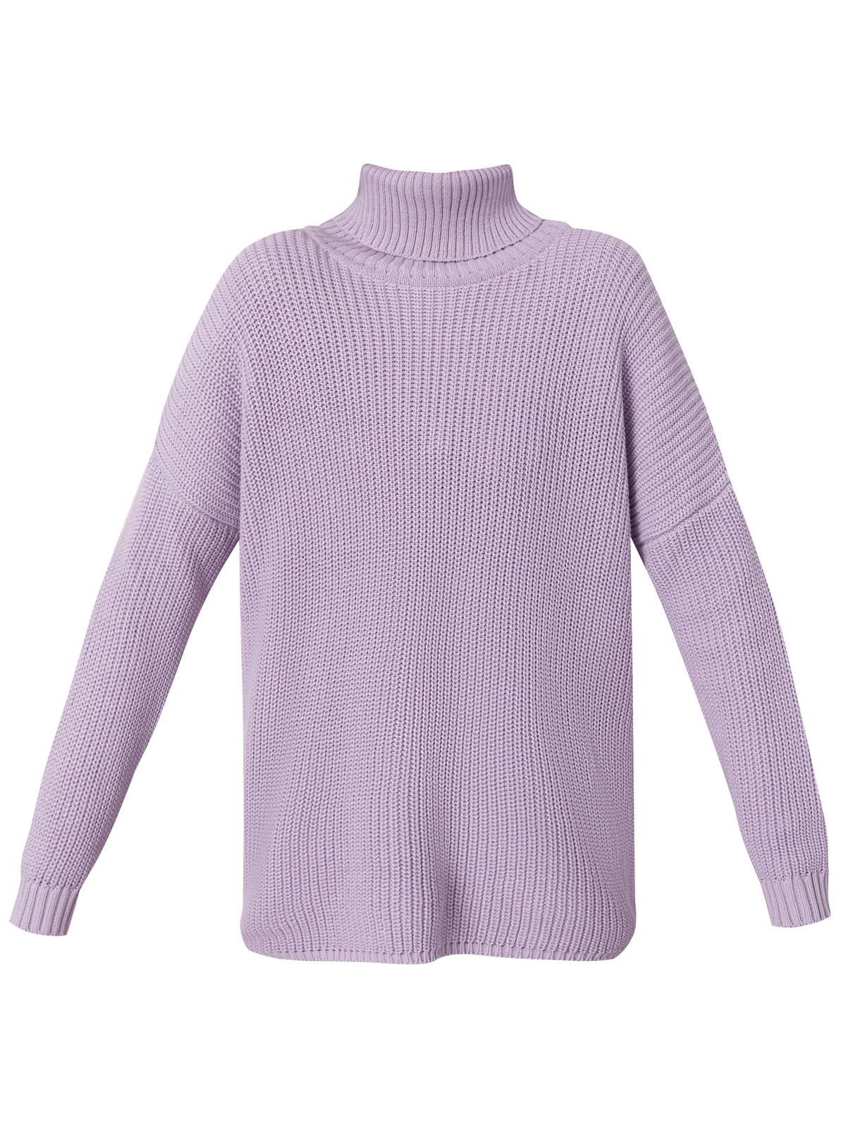 Оверсайз джемпер из хлопкового трикотажа оформлен объемными приспущенными рукавами и высокой горловиной-стойкой. Ребристая отделка в рубчик.

На модели размер ONE SIZE