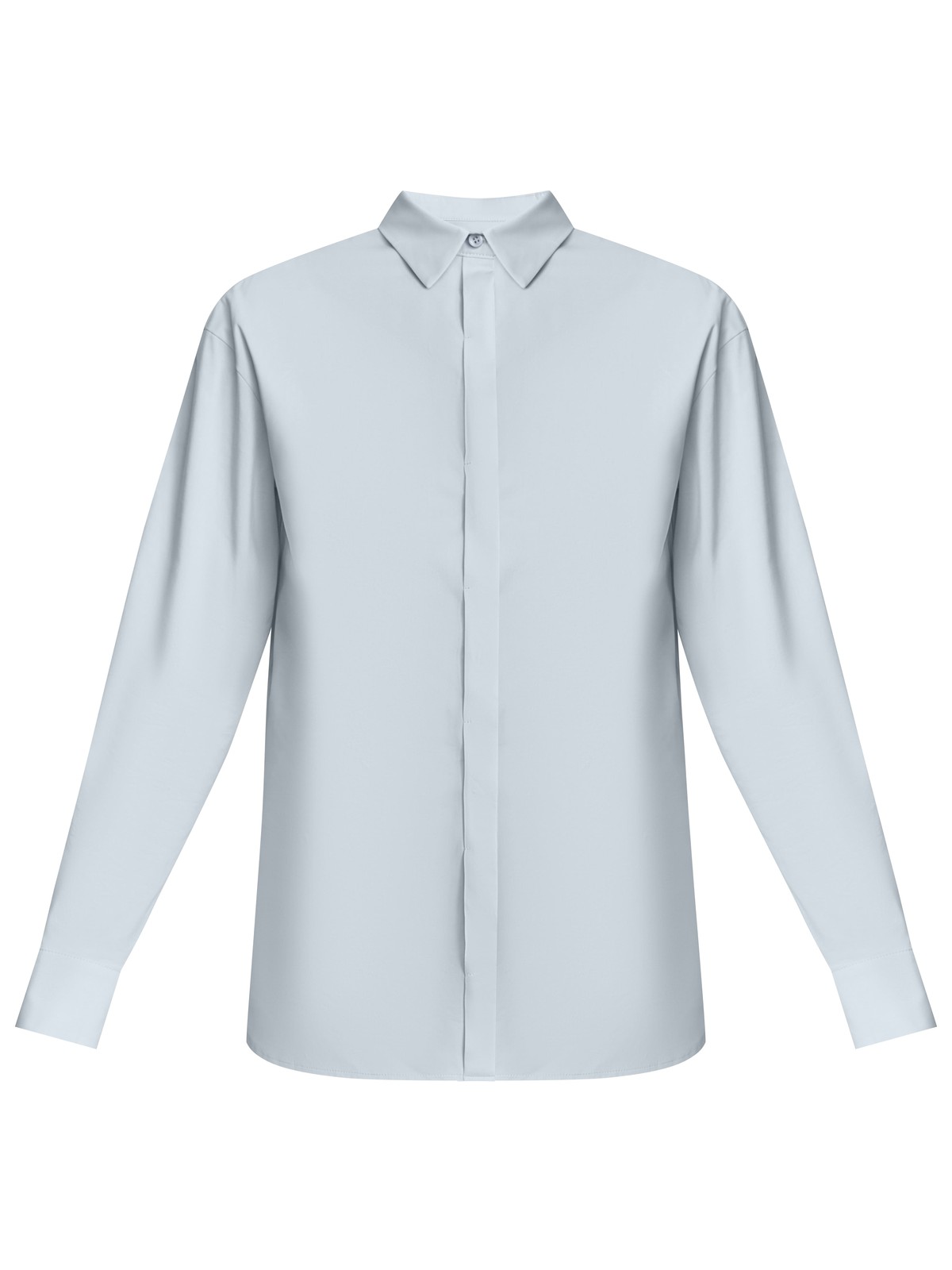 Рубашка oversize, цвет: серо-голубой Allweneed Рубашка oversize кроя с отложным воротником изастежкой на пуговицы. Длинные рукава с классическими манжетами. Слегка удлиненная спинка. Носите навыпуск или заправленной в контрастную юбку, шорты или брюки.