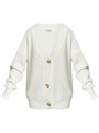 Кардиган трикотажный на пуговицах, цвет: белый Allweneed Кардиган oversize с V-образным вырезом и спущенным плечом. Модель дополнена 3 роговыми пуговицами. Дополните теплый и уютный образ бельевым топом или футболкой.
На модели размер one size