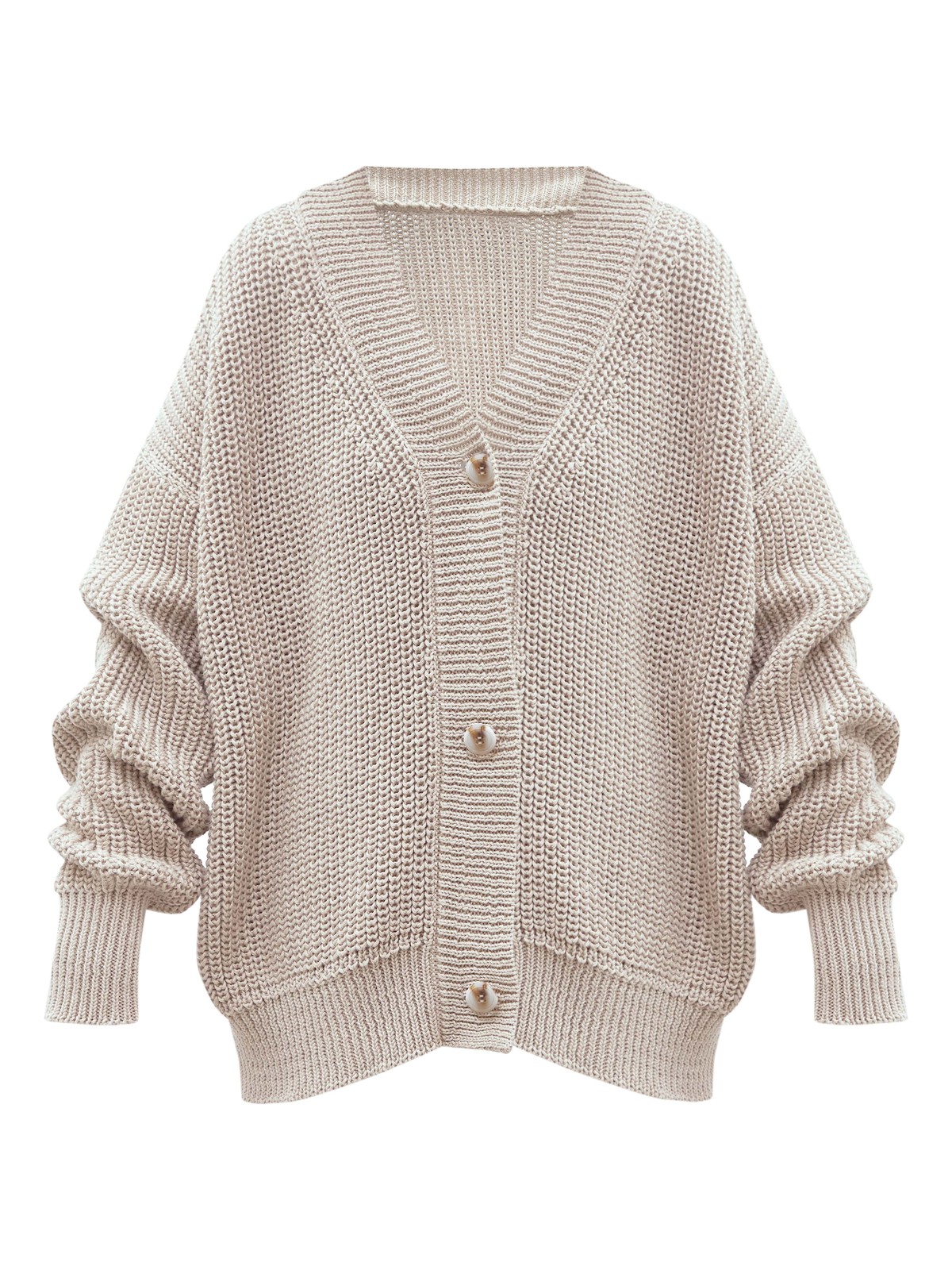 Кардиган трикотажный на пуговицах, цвет: сливочный Allweneed Кардиган oversize с V-образным вырезом и спущенным плечом. Модель дополнена 3 роговыми пуговицами. Дополните теплый и уютный образ бельевым топом или футболкой.
На модели размер one size