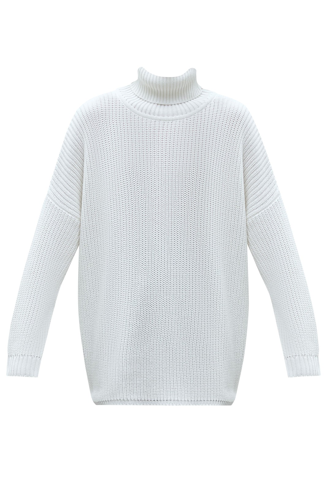 Хлопковый джемпер с высоким горлом, цвет: белый Allweneed Оверсайз джемпер из хлопкового трикотажа оформлен объемными приспущенными рукавами и высокой горловиной-стойкой. Ребристая отделка в рубчик.
На модели размер ONE SIZE