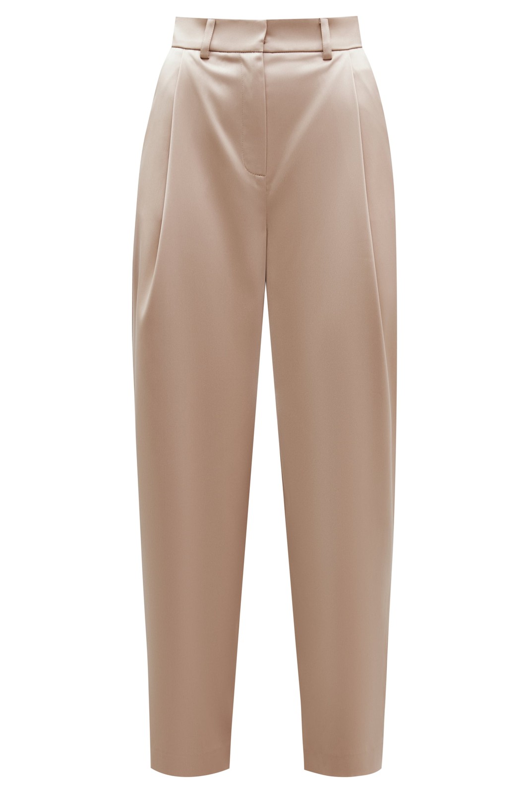 Брюки-бананы из сатина, цвет: бежевый Allweneed Брюки-бананы из сияющей ткани. Слегка зауженная модель с защипами. Два удобных кармана. Средняя посадка. Рекомендуем сочетать с жакетом из сатина в тон и носить комплектом. Добавьте несколько аккуратных украшений, чтобы не перегрузить вечерний образ. Наш фаворит total look глубокого зеленого оттенка.
На модели размер XS