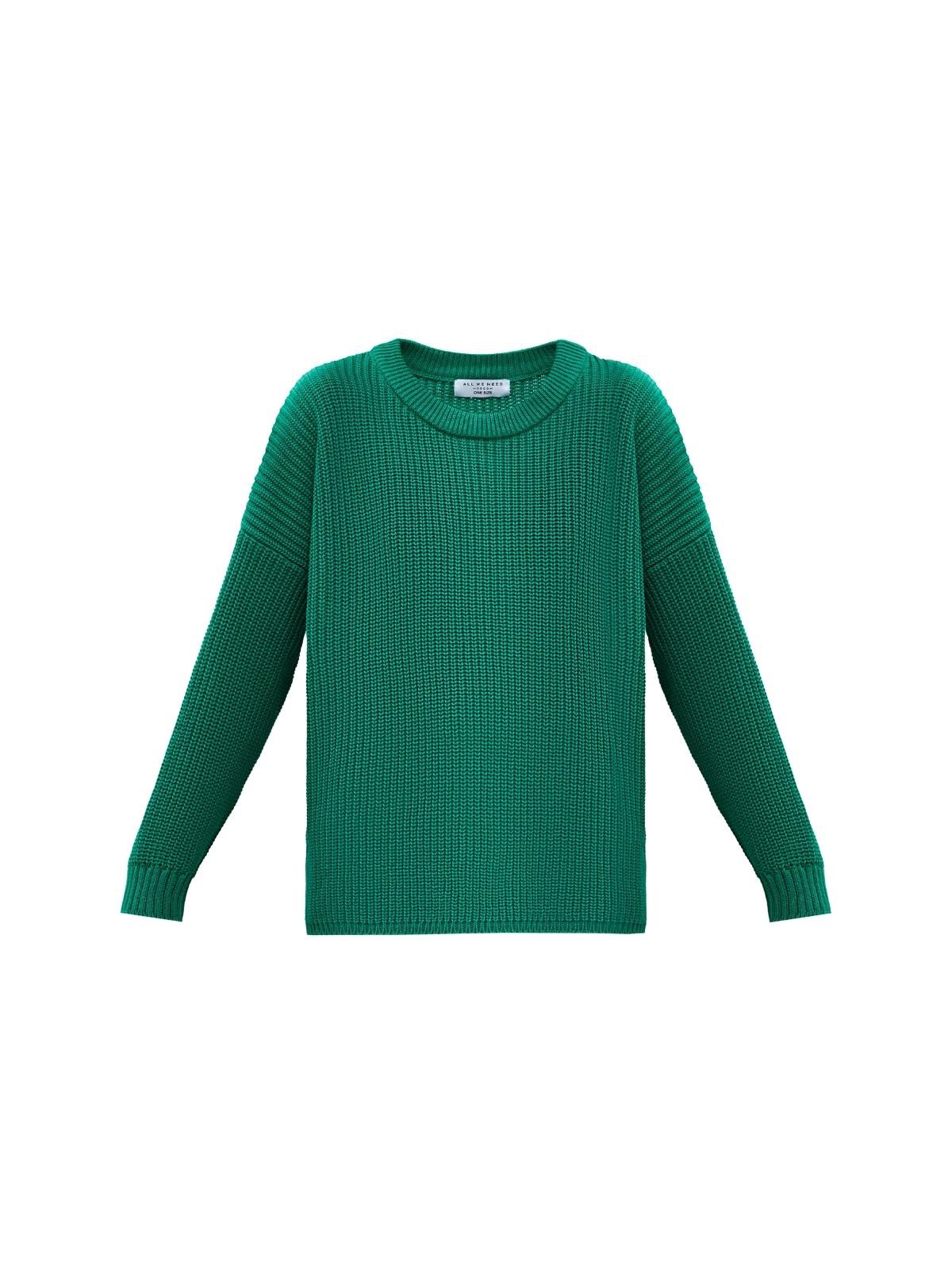 Свитер с круглым вырезом, цвет: зеленый Allweneed Хлопковый свитер крупной вязки с круглым вырезом. В нем удобно и уютно, его обладательница будет выглядеть как никогда женственно и изящно. Нежный хлопок дышит и позволяет поддерживать оптимальный температурный режим.
На модели размер one size