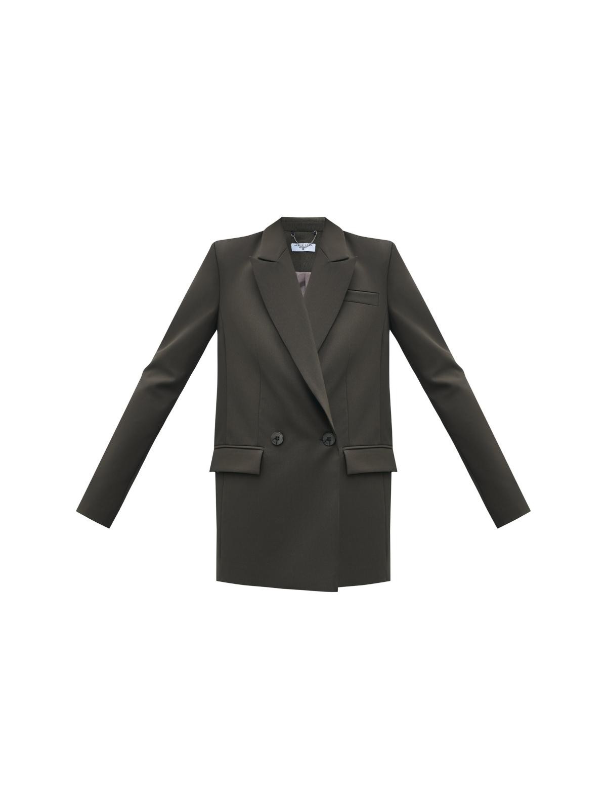 Двубортный жакет, цвет: хаки Allweneed Костюмный жакет прямого кроя - классика с заостренными лацканами и карманами на клапанах. Модель выполнена из костюмной ткани, подкладочная тканьизготовлена на основе вискозы. Пиджак дополнит образы в casual-стиле с юбками миди, платьями или брюками. Для более расслабленных образов можно подобрать джинсы и платья-комбинации.
На модели размер XS