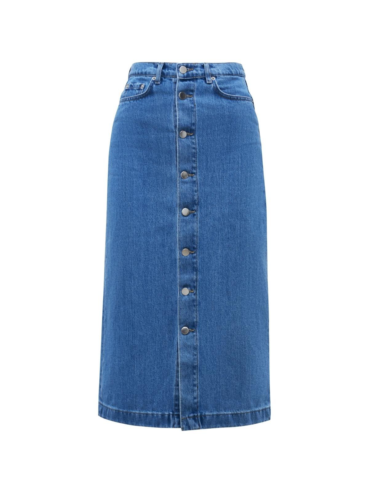 


Юбка миди из денима с высокой посадкой. Прямой силуэт и застежка с пуговицами, чтобы играть с длиной. Пять карманов. Носите эту модель в разное время года: зимой с боди и водолазками, а летом с футболкой и топом.

На модели размер XS