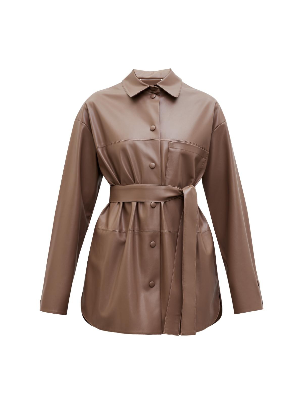 


Удлиненная рубашка-жакет из экокожи на ворсовой основе. Удобная застежка на кнопки, обтянутые экокожей. Модель с ремнем, который по желанию можно снять. Изделие с подкладочной тканьюдля приятных тактильных ощущений. Фигурный, полукруглый низ превращает рубашку-жакет в актуальную базу. Мы рады, что у нас получилась модель на каждый день, которая легко комбинируется с изделиями из коллекции. Можно носить самостоятельно или как верхнюю одежду.

На модели размер XS/S