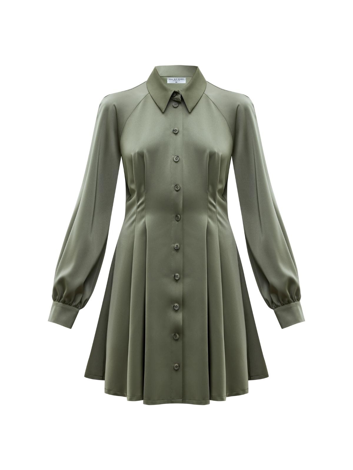 Приталенное платье мини с широким рукавом, цвет: оливковый Allweneed
Платье приталенного кроя. Вытачки на спине для идеальной посадки по фигуре. Свободный рукав и манжеты на небольшой сборке для фиксации. Застежка на пуговицы и потайная кнопка на талии. Модель напоминает удлиненную рубашку. Можно расстегнуть верхние пуговицы и стилизовать платье по настроению. Ткань с легким атласным сиянием, которая делает образ воздушнее. Носите с сапогами и легким пальто.
На модели размер XS