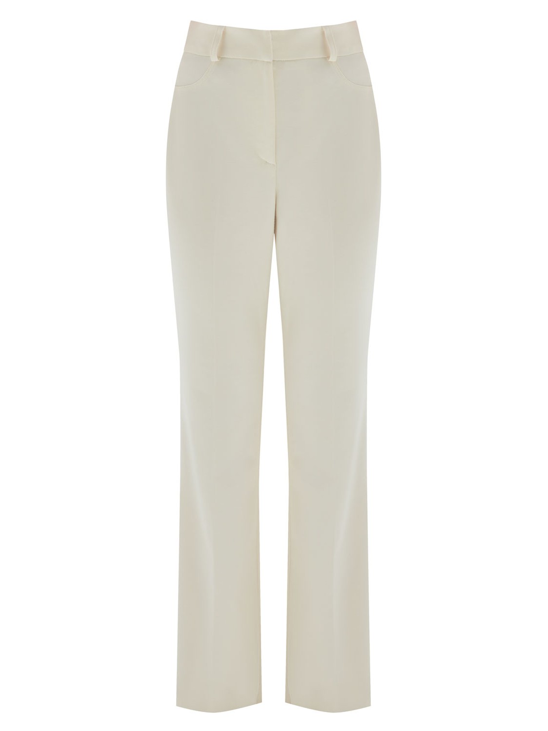 


Брюки полной длины из костюмной ткани со стрелкой. Актуальный легкий клеш от колена. Такая модель визуально вытягивает силуэт и удлиняет ноги, поэтому смотрится хорошо на любом росте. Посадка брюк на уровне естественной талии. Два декоративных кармана. Брюки можно носить с ремнем для фиксации. Для офиса наденьте лоферы, а на свидание туфли на каблуке.

На модели размер XS