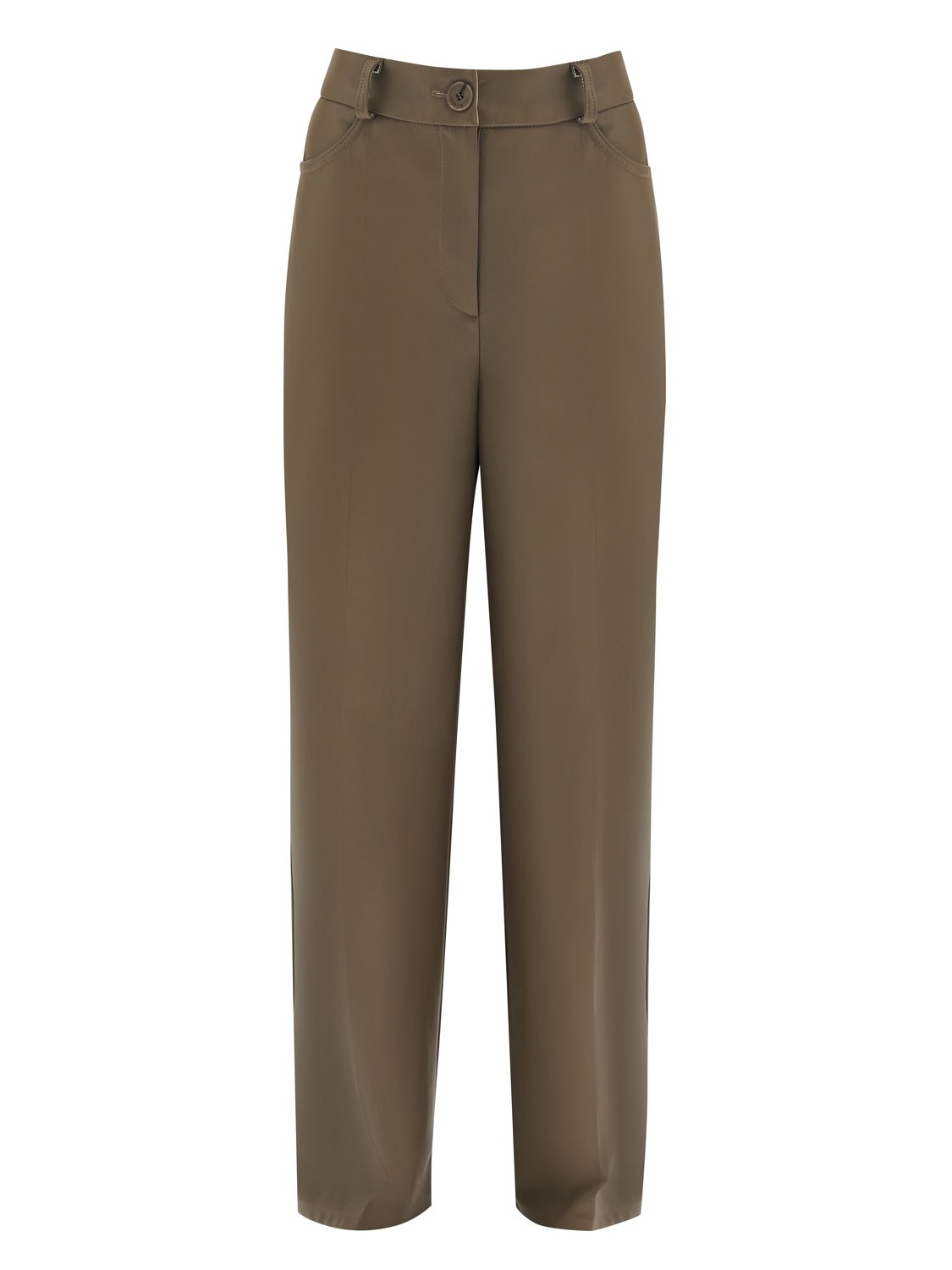 Широкие брюки из экокожи, цвет: кэмел Allweneed
Брюки полной длины из экокожи на легкой ворсовой основе. Посадка на линии талии. По фасону брюки напоминают джинсы: кокетка, накладные карманы, отстрочки и шлевки на поясе. Можно носить не только на работу с рубашкой и жакетом, но и на вечеринку с топом-бандо.
На модели размер XS