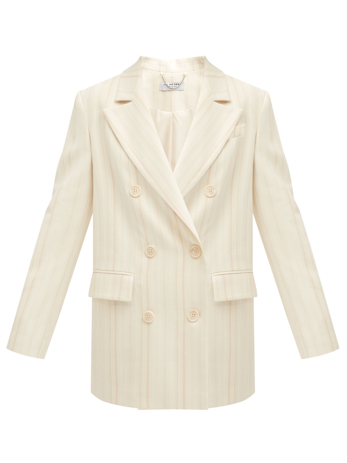 Двубортный прямой удлинённый жакет, цвет: Молочный в полоску Allweneed
Жакет двубортный oversize. Четыре рабочих пуговицы и две декоративных. Лацканы, воротник и классическая линия плеч. Два рабочих кармана с клапанами, один декоративный с листочкой. Посадка свободная, поэтому модель будет смотреться хорошо на любой фигуре. Мы рекомендуем обратить внимание на шорты-бермуды из новой коллекции и носить комплектом с жакетом.
На модели размер XS/S