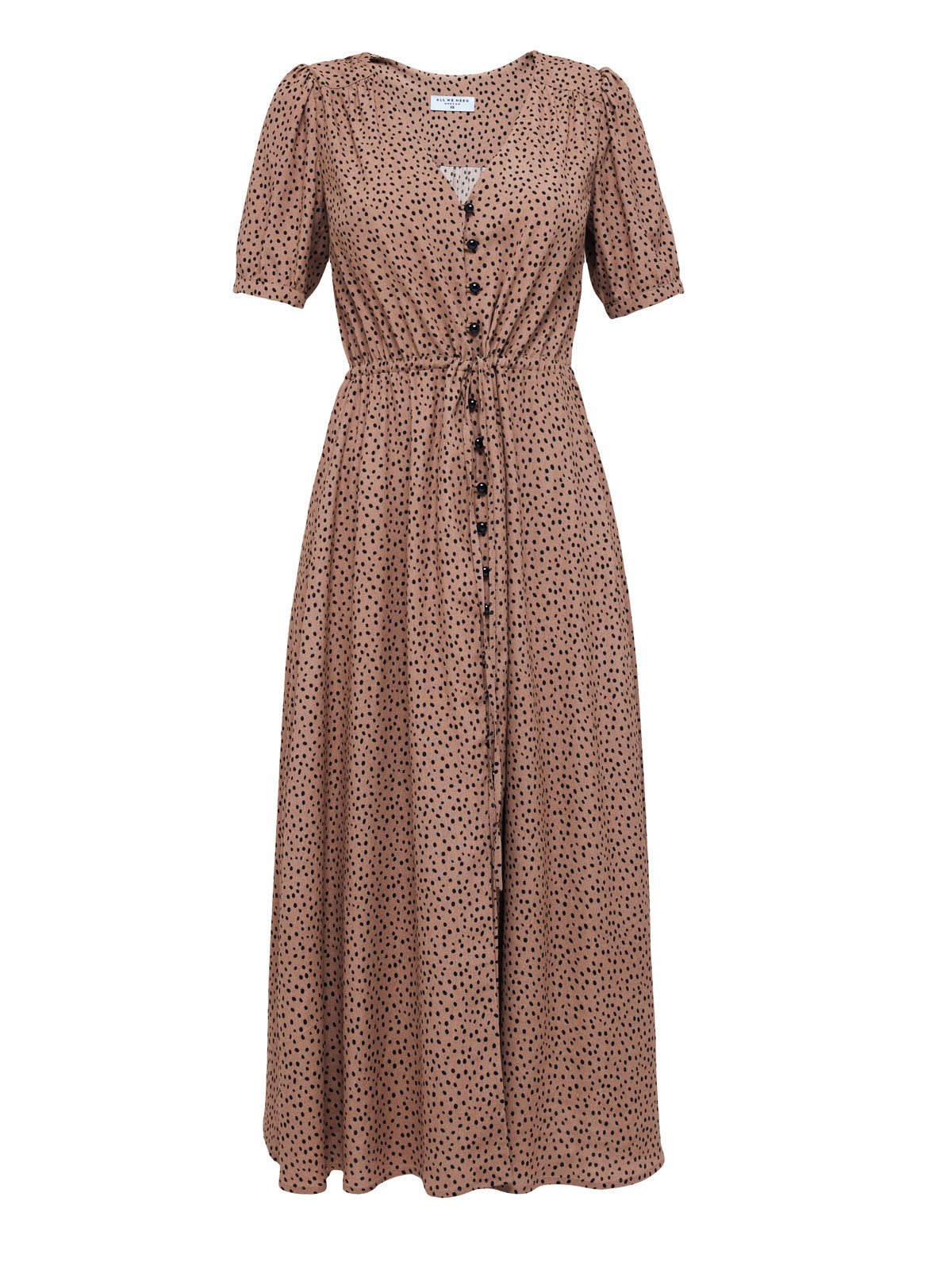 Платье-миди на пуговицах, цвет: ПЕСОЧНЫЙ ФОН ЧЕРНЫЙ ГОРОХ Allweneed
Нежное платье в стиле 80-х из 100% вискозы. Модель из тонкой плательной ткани с лёгкой текстурой. Застежка на пуговицы. Платье свободного кроя, но его можно затянуть шнурочком из собственной ткани, который мы вставили в шов на талии для акцента. Воздушные короткие рукава и изящный лиф со сборками. Расстегните пару нижних пуговиц, чтобы сделать образ более смелым. Два цвета: черный и песочный.
На модели размер XS