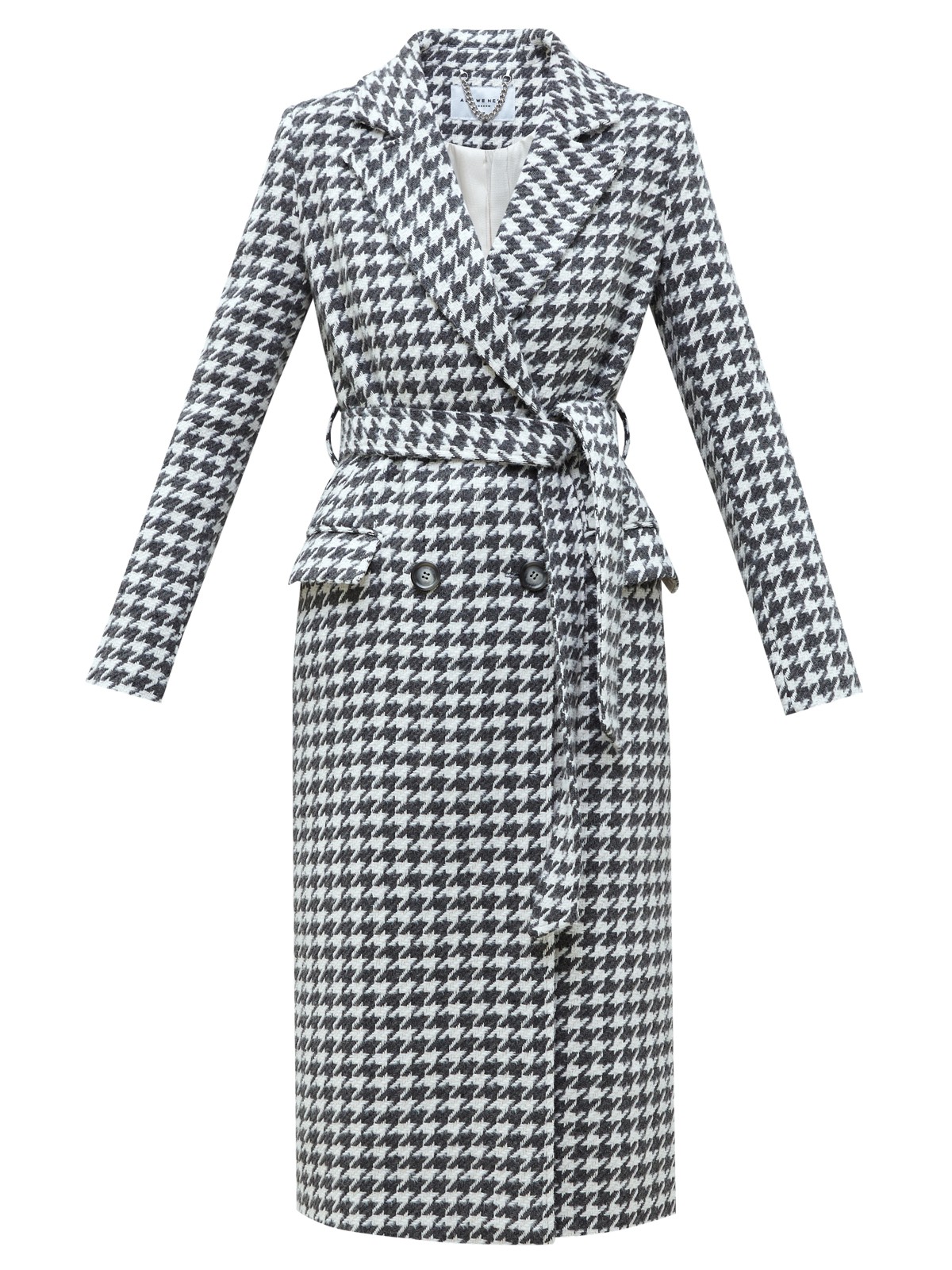 Двубортное пальто с ремнем, цвет: Гусиная лапка серо-белая Allweneed Двубортное пальто в стиле мужского пиджака с глянцевым отливом премиальной шерсти влюбляет в себя с первого взгляда! Лаконичное, но эффектное, оно добавит лоск любому образу. Акцентные плечи и лацканы создадут уверенный силуэт, а пояс вокруг талии подчеркнет женственность. Несмотря на большое количество строгих элементов и классический покрой, пальто будет особенно интересно смотреться в образах с платьями, широкими брюками.
Температурный режим до +5 C.
На модели размер XS