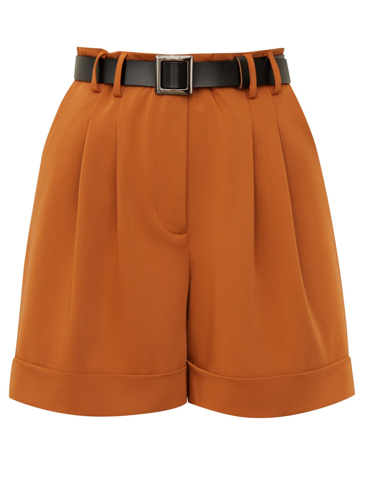 Короткие шорты с отворотами в нежных, весенних оттенках. Свободные шорты с высокой посадкой на талии, застежкой на молнию. Для создания более сдержанного образа можете дополнить его жакетом в тон. Для более дерзкого выбирайте худи и обувь на плоском ходу.

На модели размер XS