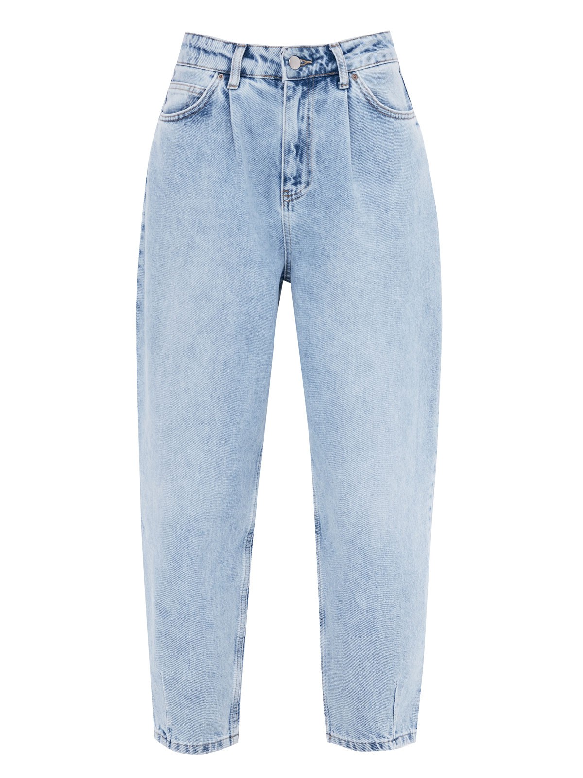 Джинсы-бананы с высокой посадкой, цвет: голубой Allweneed
Джинсы-бананы с высокой талией. Широкие, но немного зауженные книзу. Застежка на пуговицу и классические карманы. Мы выполнили джинсы из хлопка, чтобы вам было комфортно. Актуальная модель для лета. Такой фасон можно носить как с облегающими топами, так и с рубашками oversize.
На модели размер XS