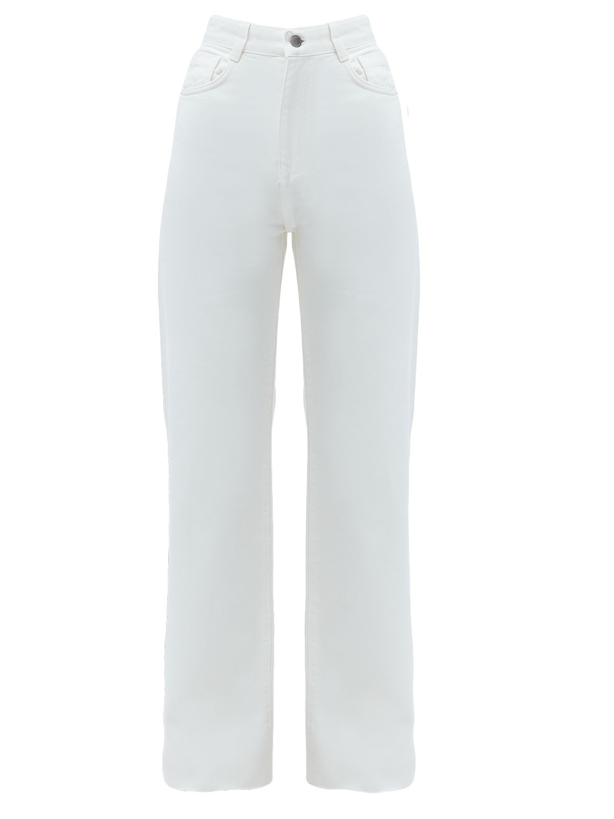 Джинсы широкие полной длины, цвет: молочный Allweneed Джинсысвободного кроя из хлопка,с высокой посадкой. Плотный деним позволяет держать форму и красиво облегать линию бедра. Необработанный край. Мы выполнили модель из нашего премиального, 100% хлопкового денима, с авторской варкой и брендированной фурнитурой высокого качества.