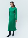 Платье миди по косой, цвет: зеленый Allweneed Платье длины миди. Плотная, приятная на ощупь вискоза. Модель с длинным рукавом и актуальным кроем по косой. Круглый вырез. Гармонично будет смотреться с длинными пальто и свободными жакетами. Для создания вечернего образа просто добавьте немного лаконичных украшений.
На модели размер XS