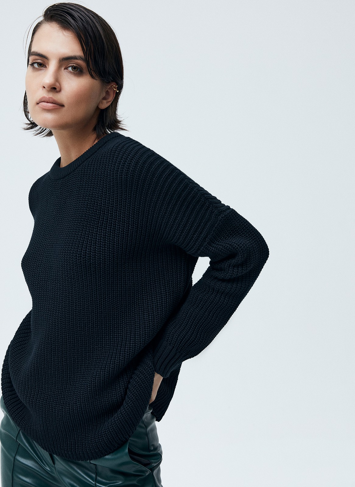 Свитер с круглым вырезом, цвет: Черный Allweneed