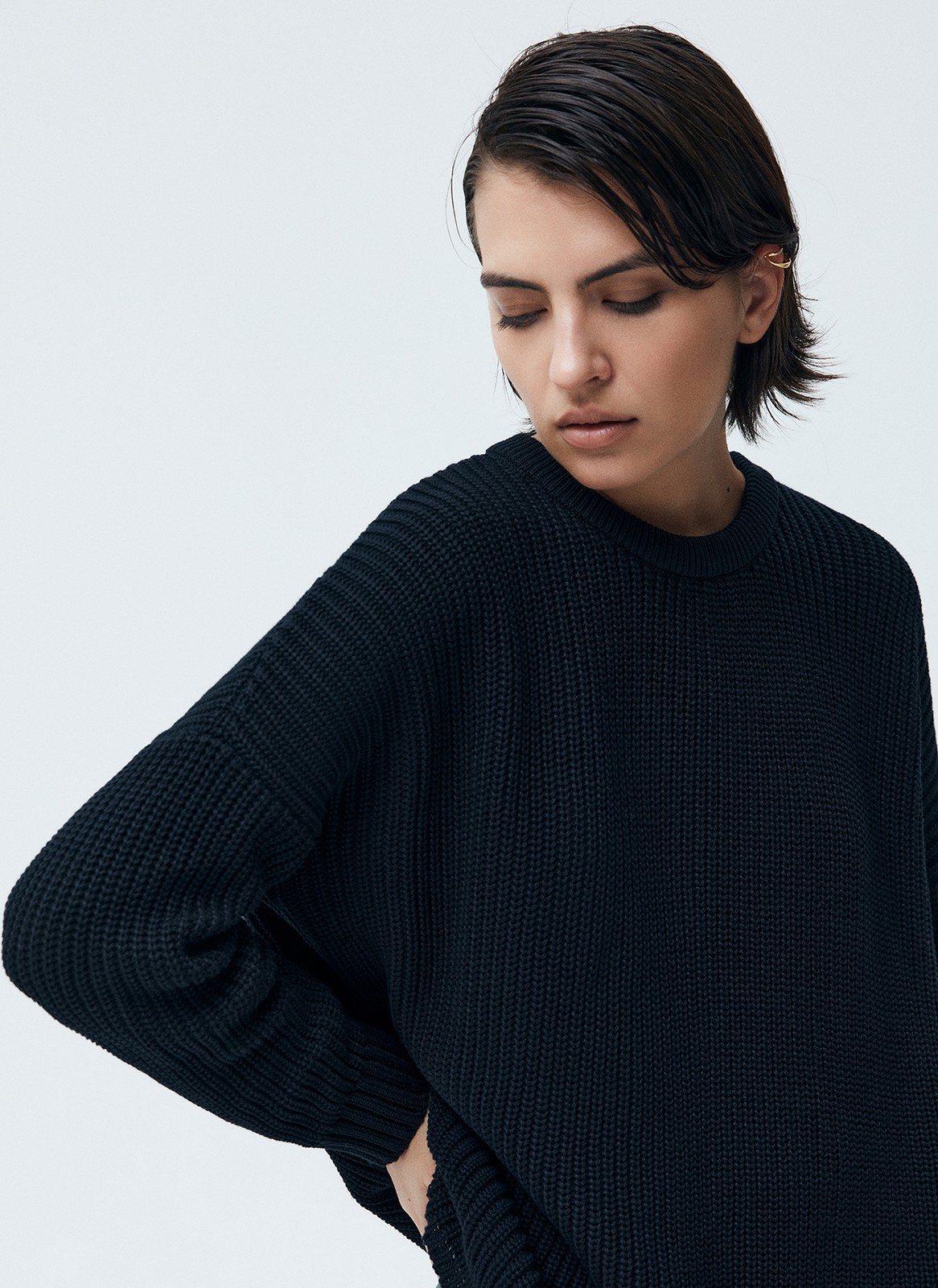 Свитер с круглым вырезом, цвет: Черный Allweneed