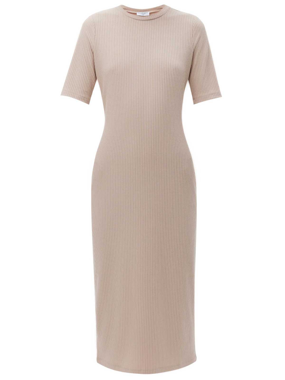 Облегающее платье миди в рубчик из кроеного трикотажа, цвет: бежевый Allweneed Платье из трикотажа длины миди. Модель прямого силуэта. Короткий рукав и круглая горловина. Ткань хорошо держит форму, поэтому подчеркивает достоинства фигуры. Мы носим модель каждый день на работу и на прогулки с подругами. Сочетайте с плащом, легким пальто и жакетами. Четыре базовых оттенка на ваш выбор.
На модели размер XS