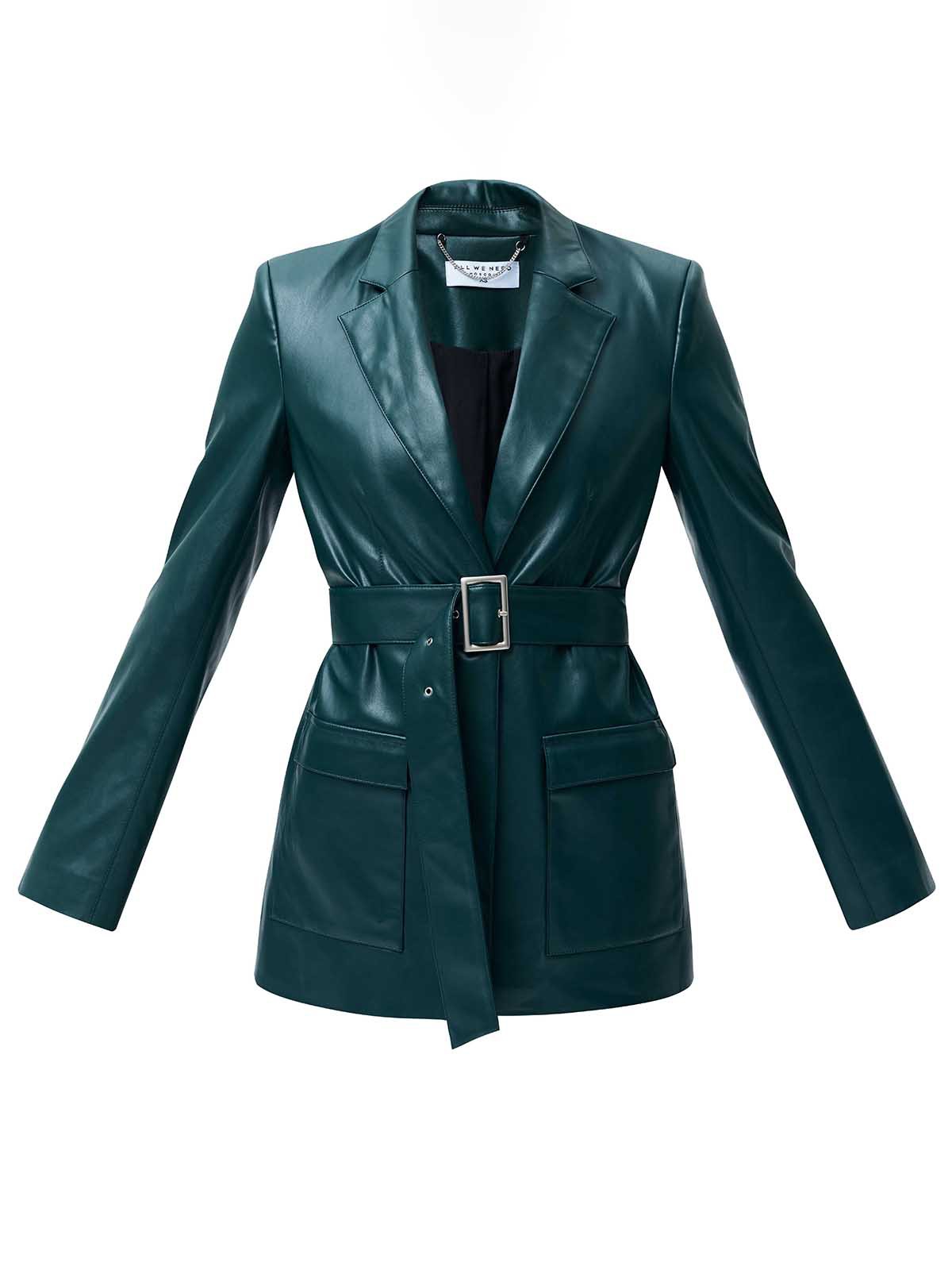 Однобортный жакет из экокожи, цвет: изумрудный Allweneed
Однобортный жакет из экокожи. Модель с акцентом на талии для женственного силуэта. Пояс в тон и два накладных кармана. Мы создали модель с классической линией плеча, которая обеспечивает красивую посадку. Изделие можно сочетать как с базовыми джинсами, так и с вечерними платьями и юбками. Вы также можете придумать себе чувственный образ, чтобы обратить на себя чуть больше внимания.