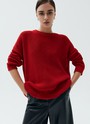 Свитер с круглым вырезом, цвет: красный Allweneed