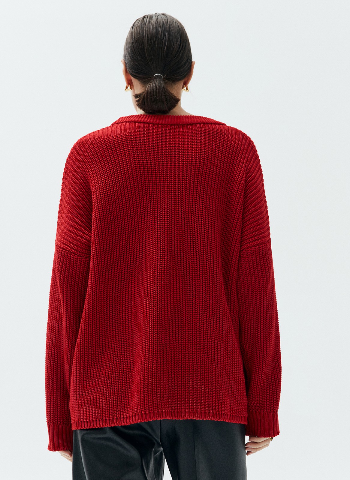 Свитер с круглым вырезом, цвет: красный Allweneed