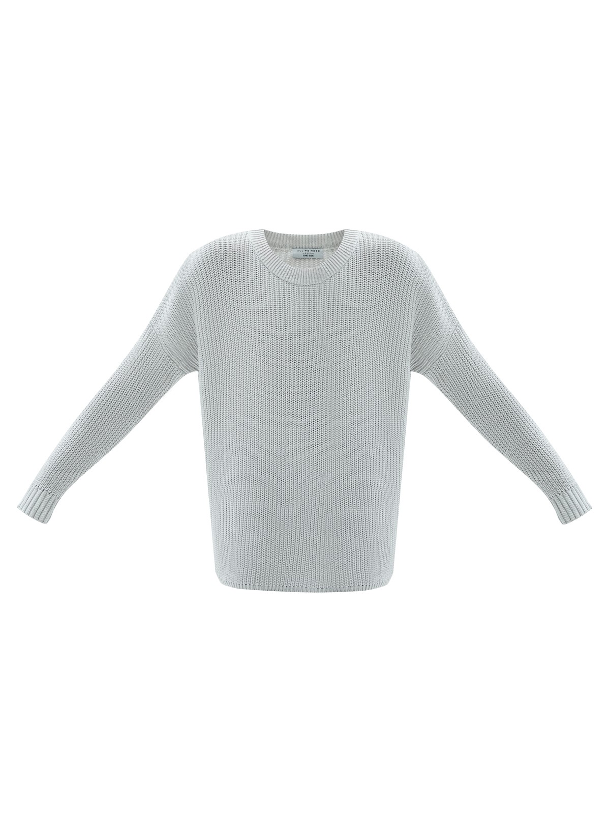 Свитер с круглым вырезом, цвет: светло-серый Allweneed