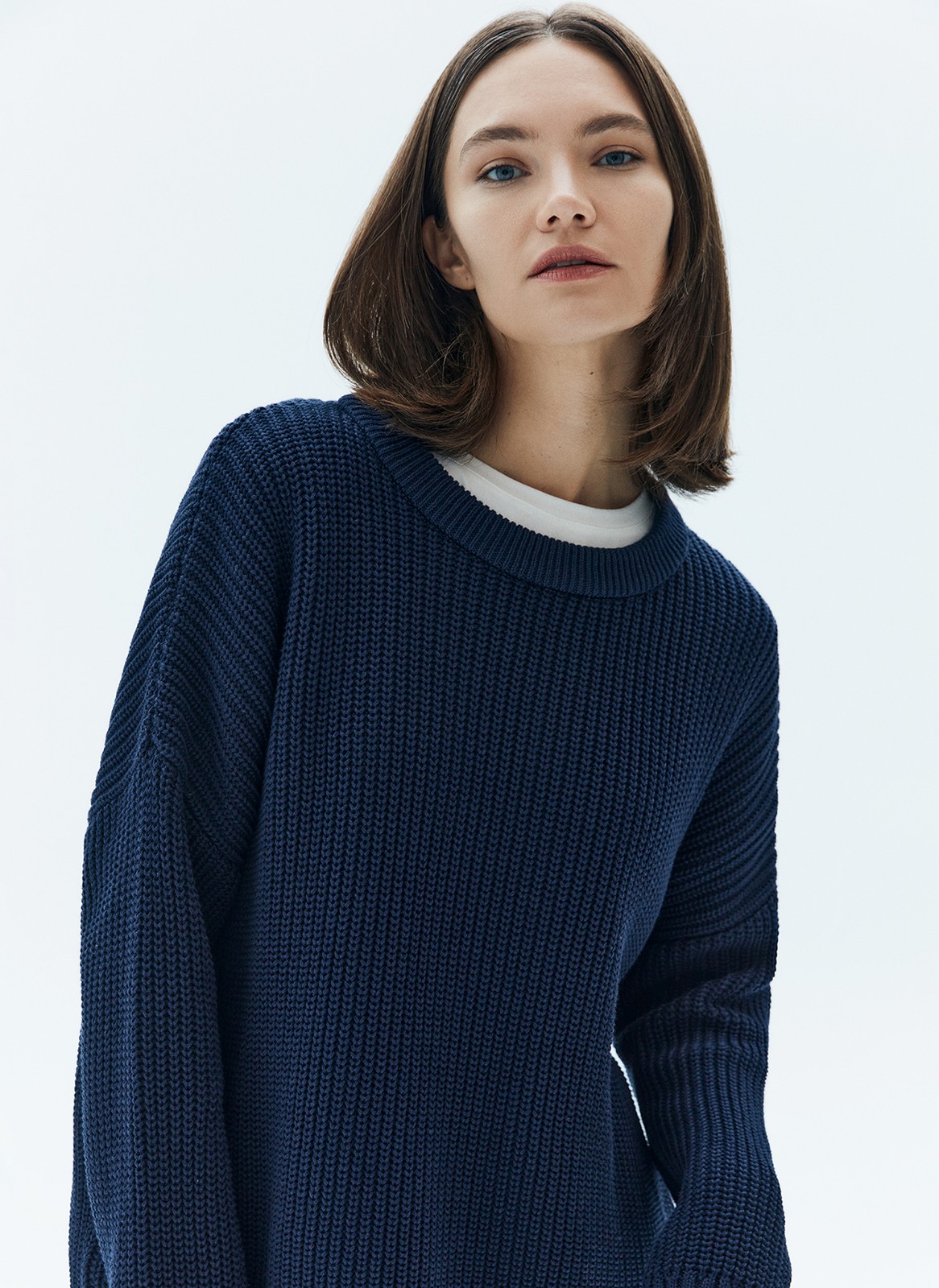 Свитер с круглым вырезом, цвет: темно-синий Allweneed