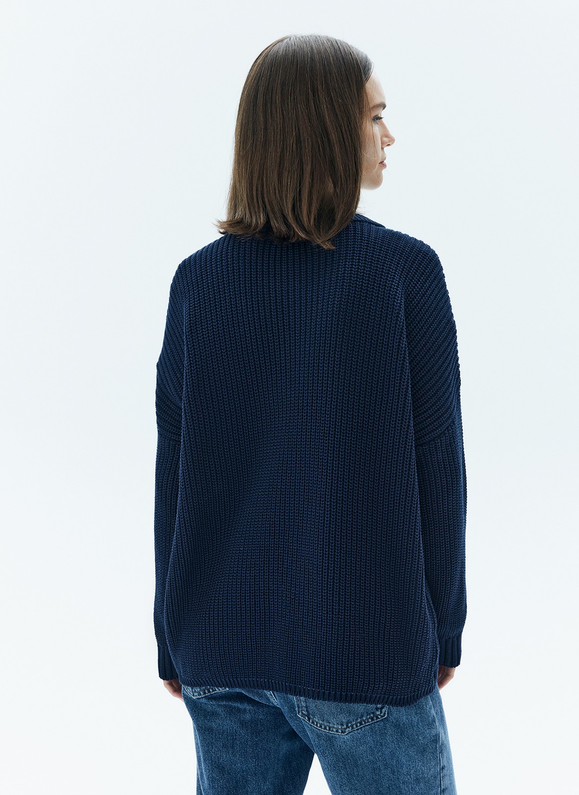 Свитер с круглым вырезом, цвет: темно-синий Allweneed