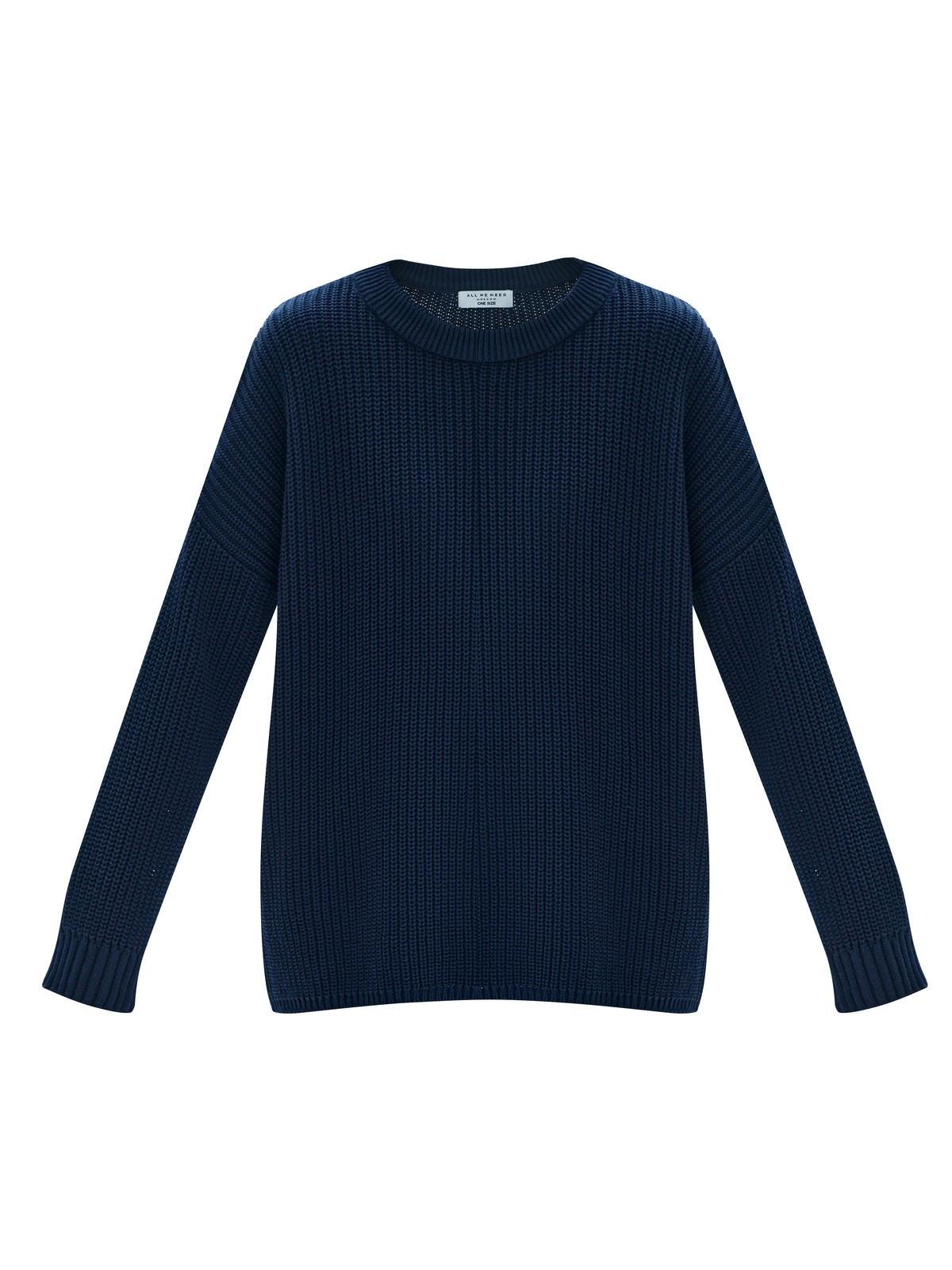 Свитер с круглым вырезом, цвет: темно-синий Allweneed