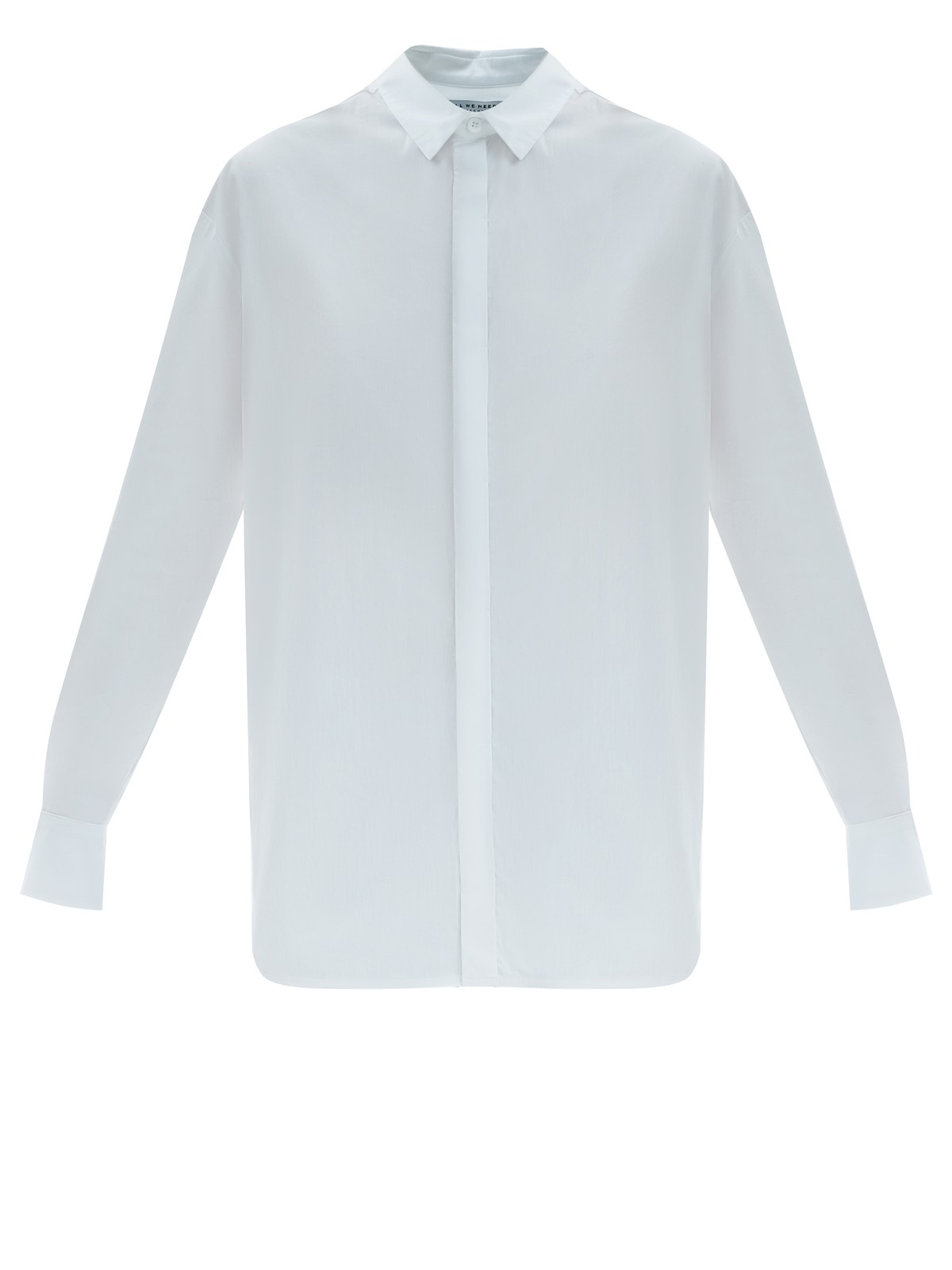 


Базовая рубашка свободного кроя с отложным воротником и застёжкой на пуговицы. Длинные рукава с классическими манжетами. Слегка удлинённая спинка. Носите самостоятельно или поверх майки, навыпуск или заправленной в контрастную юбку, шорты или брюки.