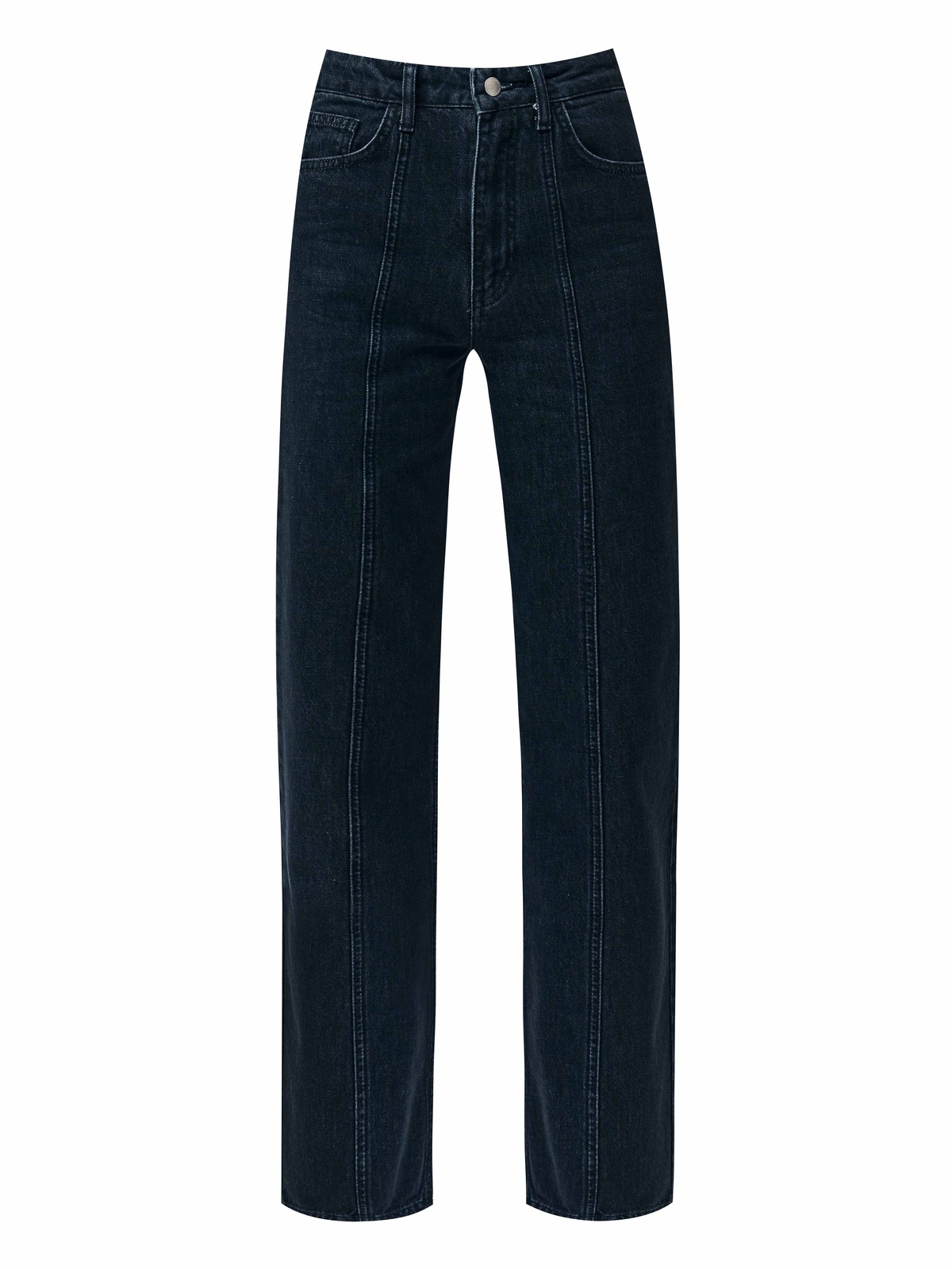 Прямые джинсы с отстрочкой, цвет: Черный Allweneed Прямые джинсы с посадкой на талии. Крой модели, который будет актуален всегда. Строчка на джинсах создает дополнительные вертикальные линии и удлиняет силуэт. Пять карманов, чтобы спрятать мелочи. Выполнены из премиального 100% хлопкового денима с авторской варкой и брендированной фурнитурой высокого качества.