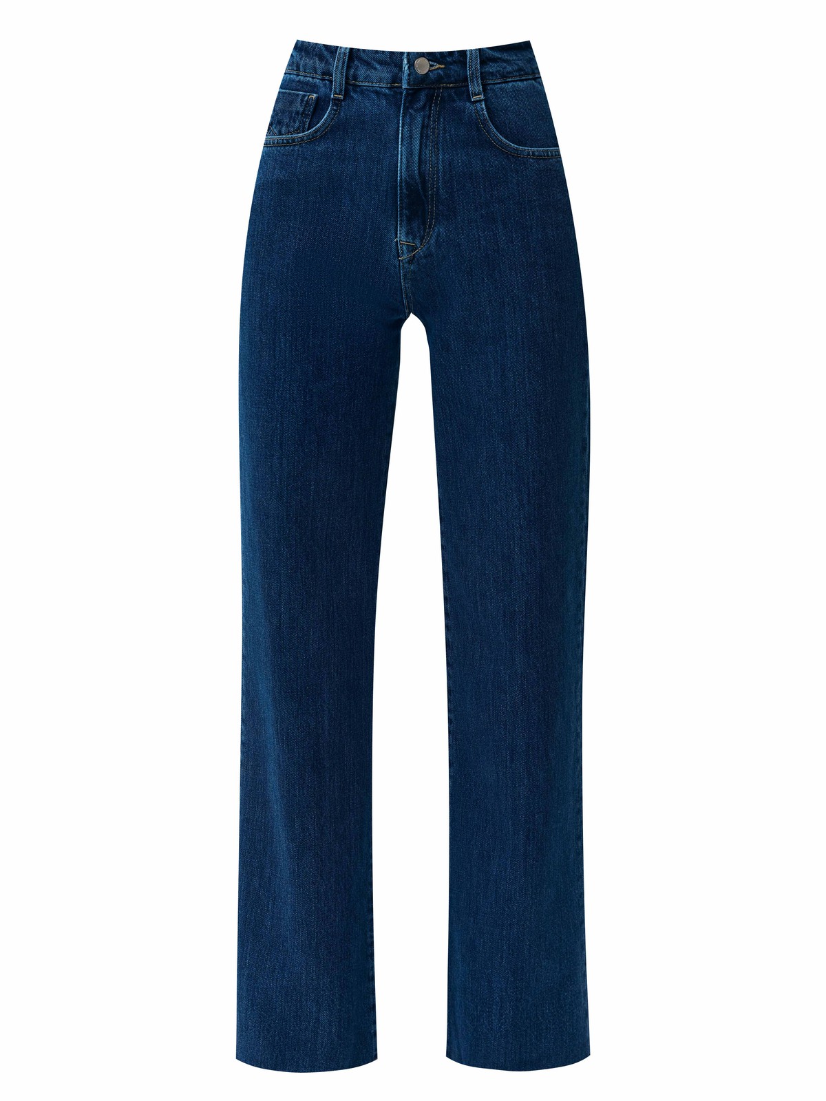 Джинсы широкие полной длины, цвет: темно-синий Allweneed Джинсысвободного кроя из хлопка,с высокой посадкой. Плотный деним позволяет держать форму и красиво облегать линию бедра. Необработанный край, благодаря чему джинсы выглядят эффектно. Мы выполнили модель из нашего премиального, 100% хлопкового денима, с авторской варкой и брендированной фурнитурой высокого качества.