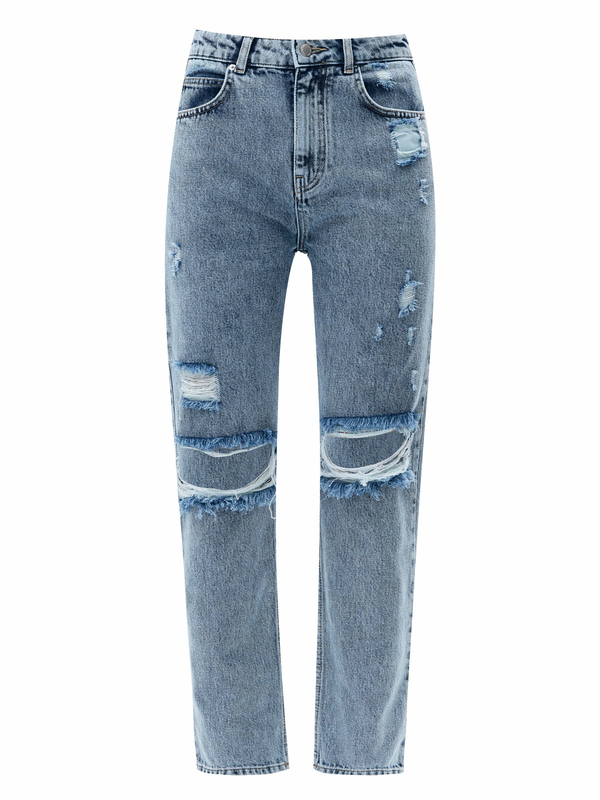 Джинсы прямого кроя с посадкой на талии. Широкие разрезы и эффект потёртостей в винтажном стиле. Четыре кармана для разных мелочей. Застёжка на молнию и металлическую пуговицу. Плотный деним позволяет держать форму и красиво облегать линию бедра. Мы выполнили модель из нашего премиального 100% хлопкового денима с авторской варкой и брендированной фурнитурой высокого качества.