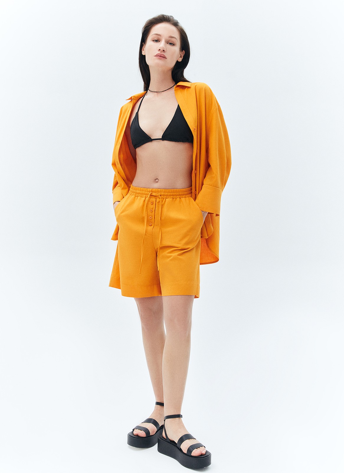 Шорты-бермуды на резинке, цвет: ОРАНЖЕВЫЙ Allweneed