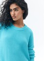 Свитер oversize, цвет: бирюзовый Allweneed Хлопковый свитер крупной вязки. Модель свободного силуэта, с круглой горловиной. Легко вписывается в весенний гардероб. Материал дышит и позволяет поддерживать оптимальный температурный режим. Мы рекомендуем носить его как самостоятельно, так и надеть под него футболку или рубашку. Это одна из наших любимых моделей для прогулок или уютных посиделок с подругой.