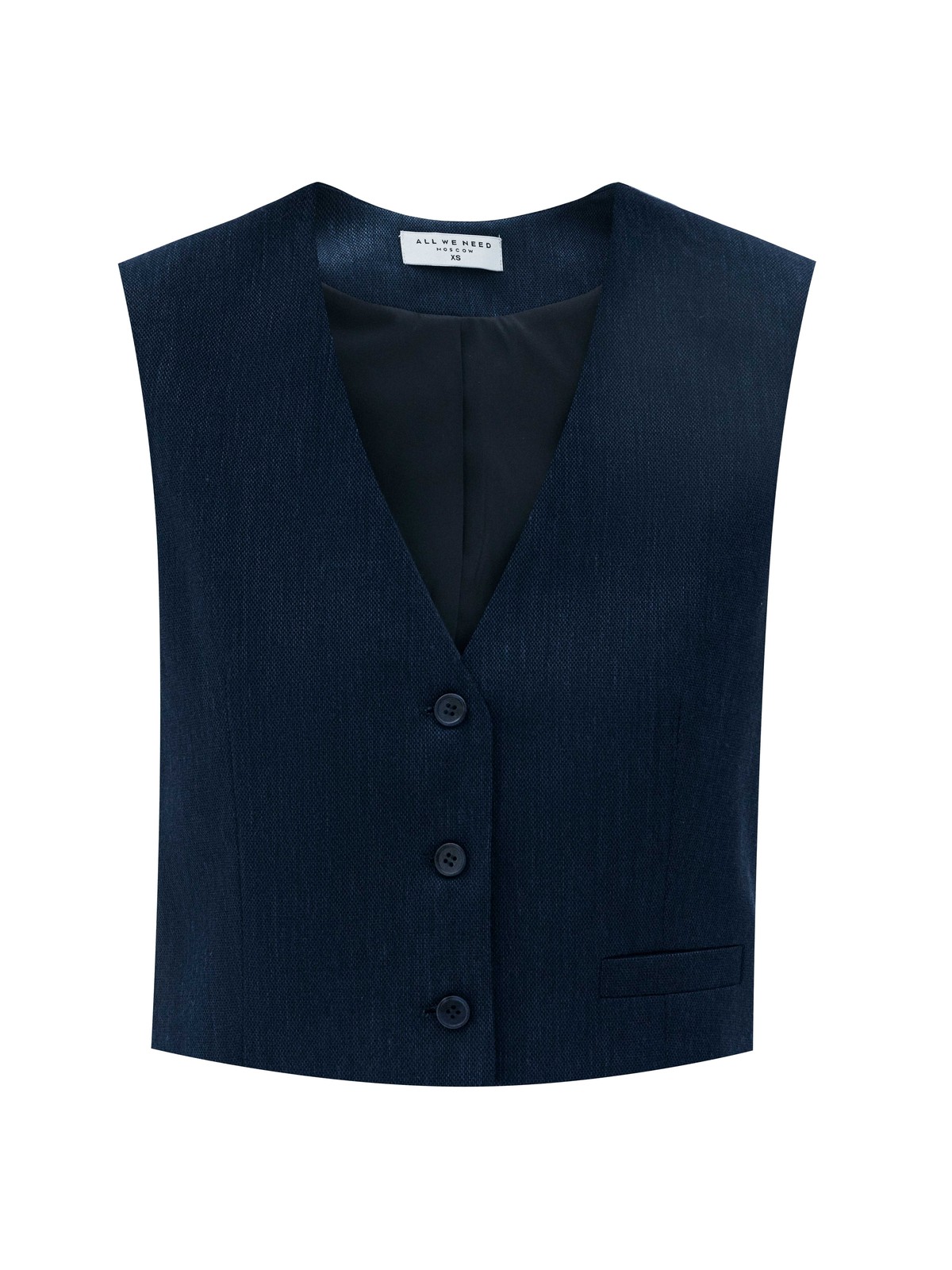 


Жилет из костюмной ткани с добавлением льна. Планка на пуговицах в тон. V-образный вырез подчёркивает красоту шеи. Такой жилет станет прекрасной альтернативой классическому жакету летом. Сочетайте с шортами на высокой талии.