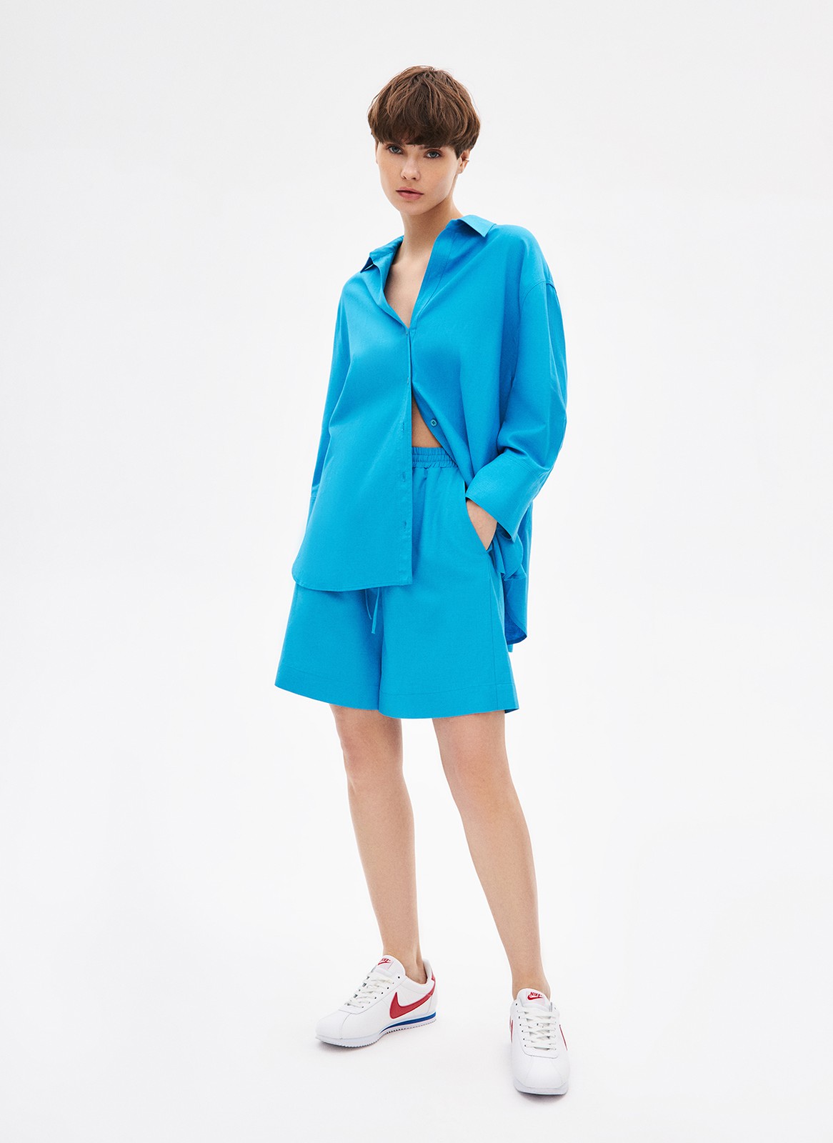 Шорты-бермуды на резинке, цвет: голубой Allweneed