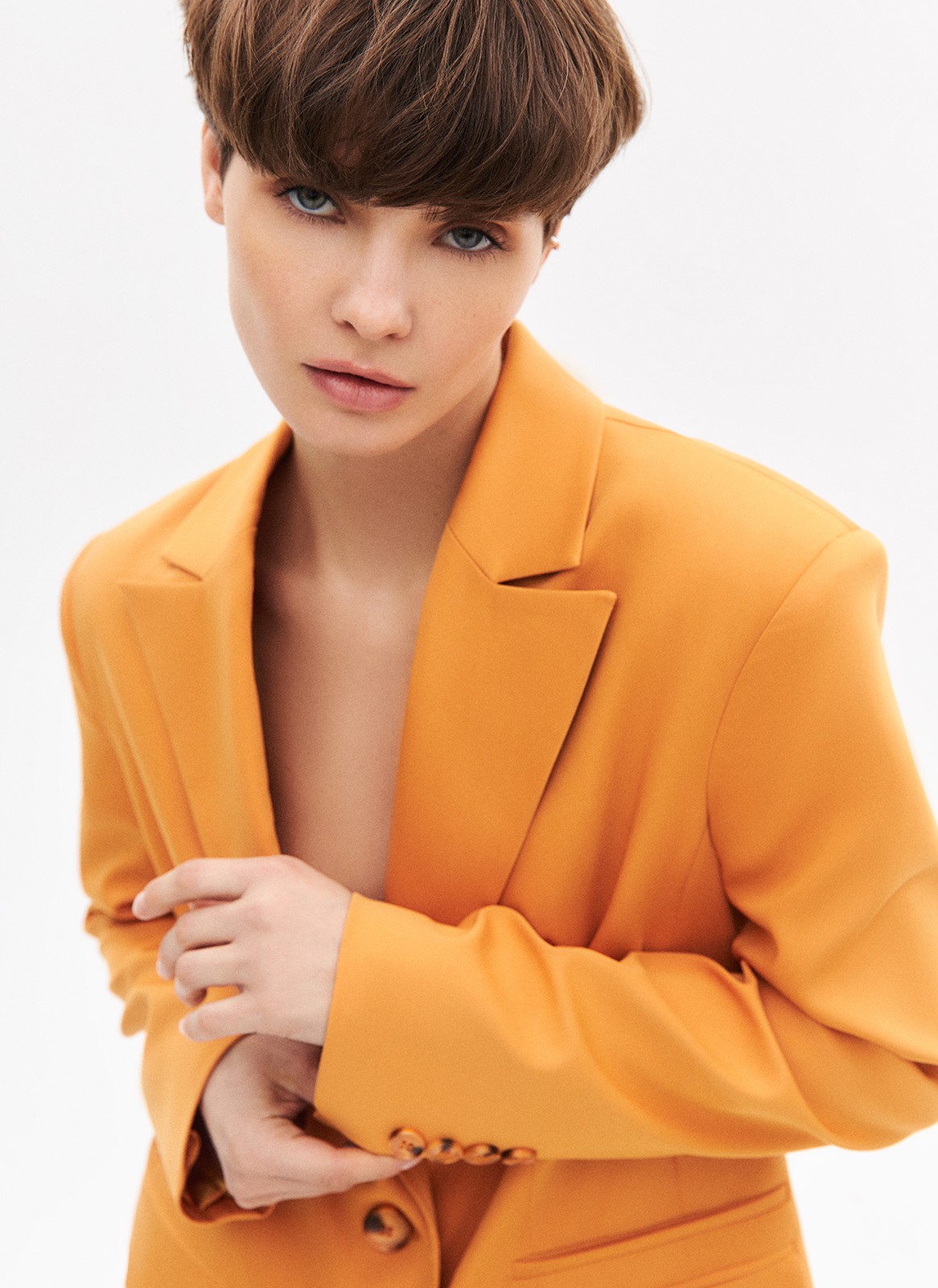 Жакет однобортный oversize, цвет: рыжий Allweneed